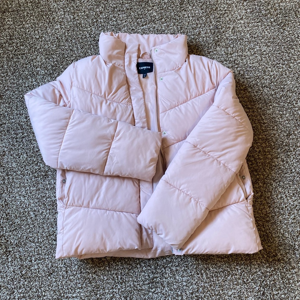 EXPRESS pink puffer jacket